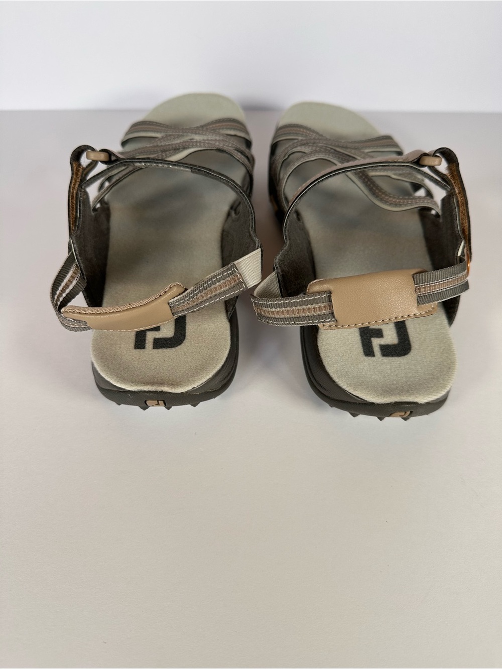 FootJoy FJ Women's Spiked Golf Sandals Strappy Taupe Grey Tech Comfort Size 9 - Picture 4 of 6